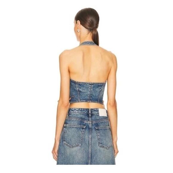 GRLFRND Phoebe Laced Halter Top in Nashville Suede Small New‎ With Tags - Picture 2 of 11